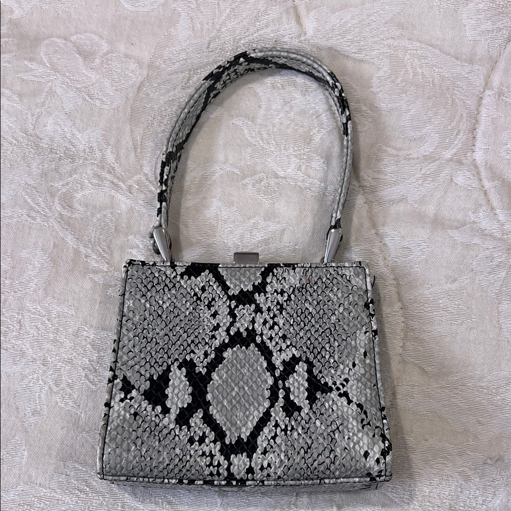 Nine West Snakeskin Mini Bag - Black and Gray